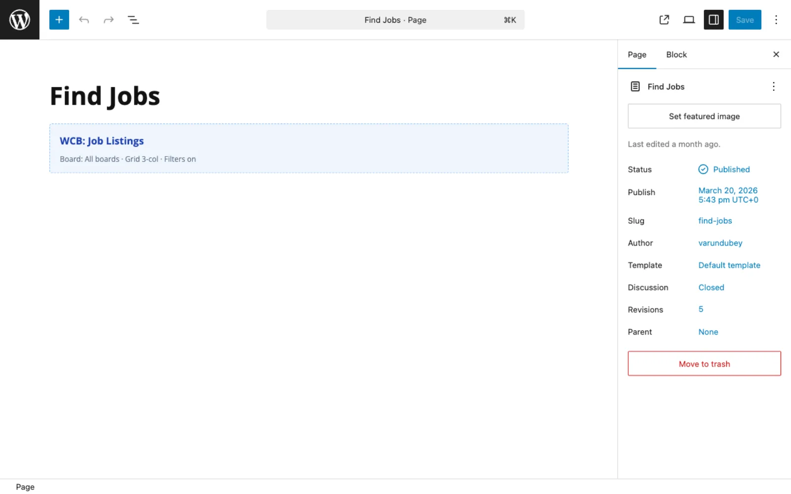metaFilter block attribute