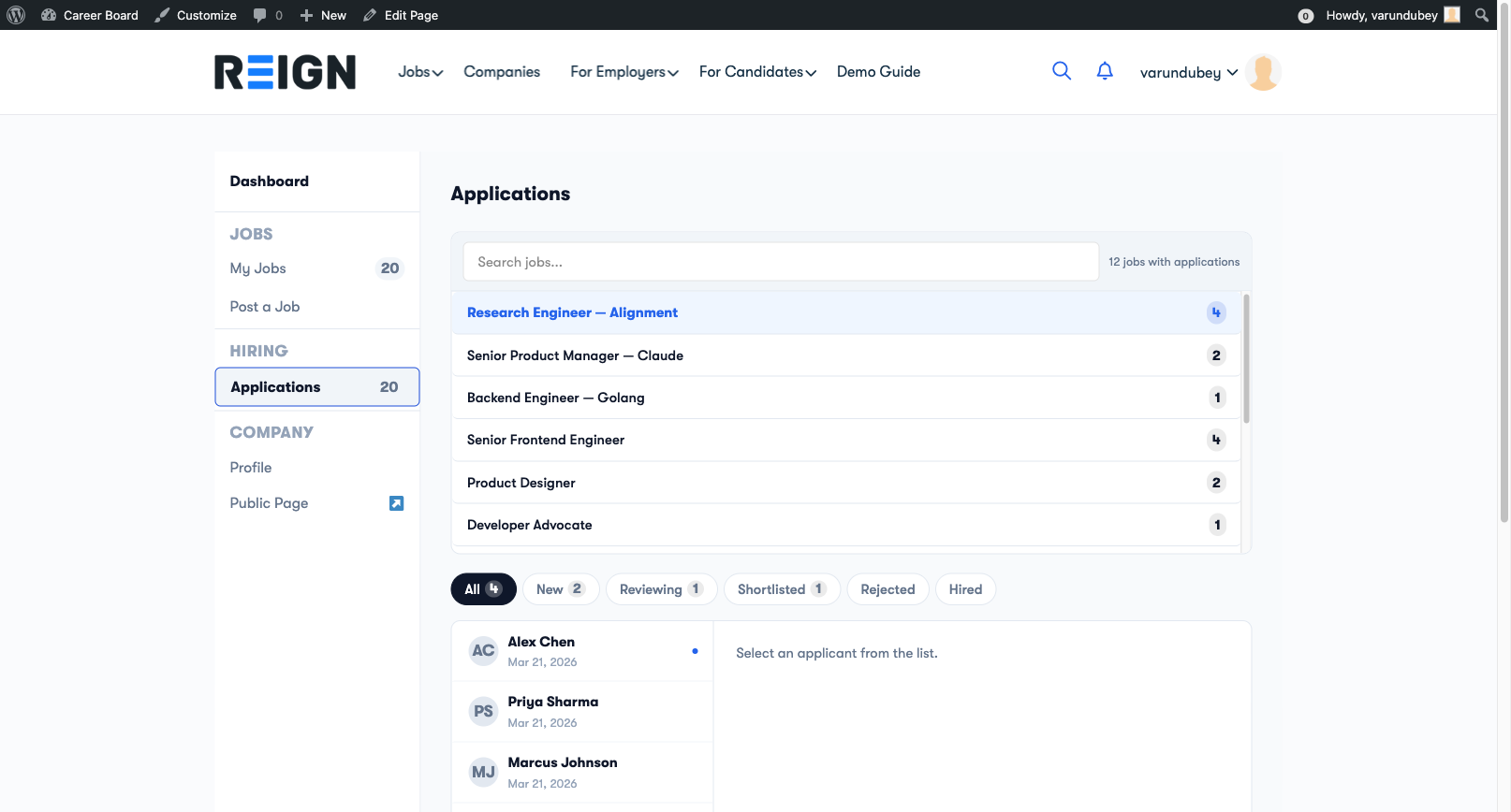 Application Pipeline — Kanban Board