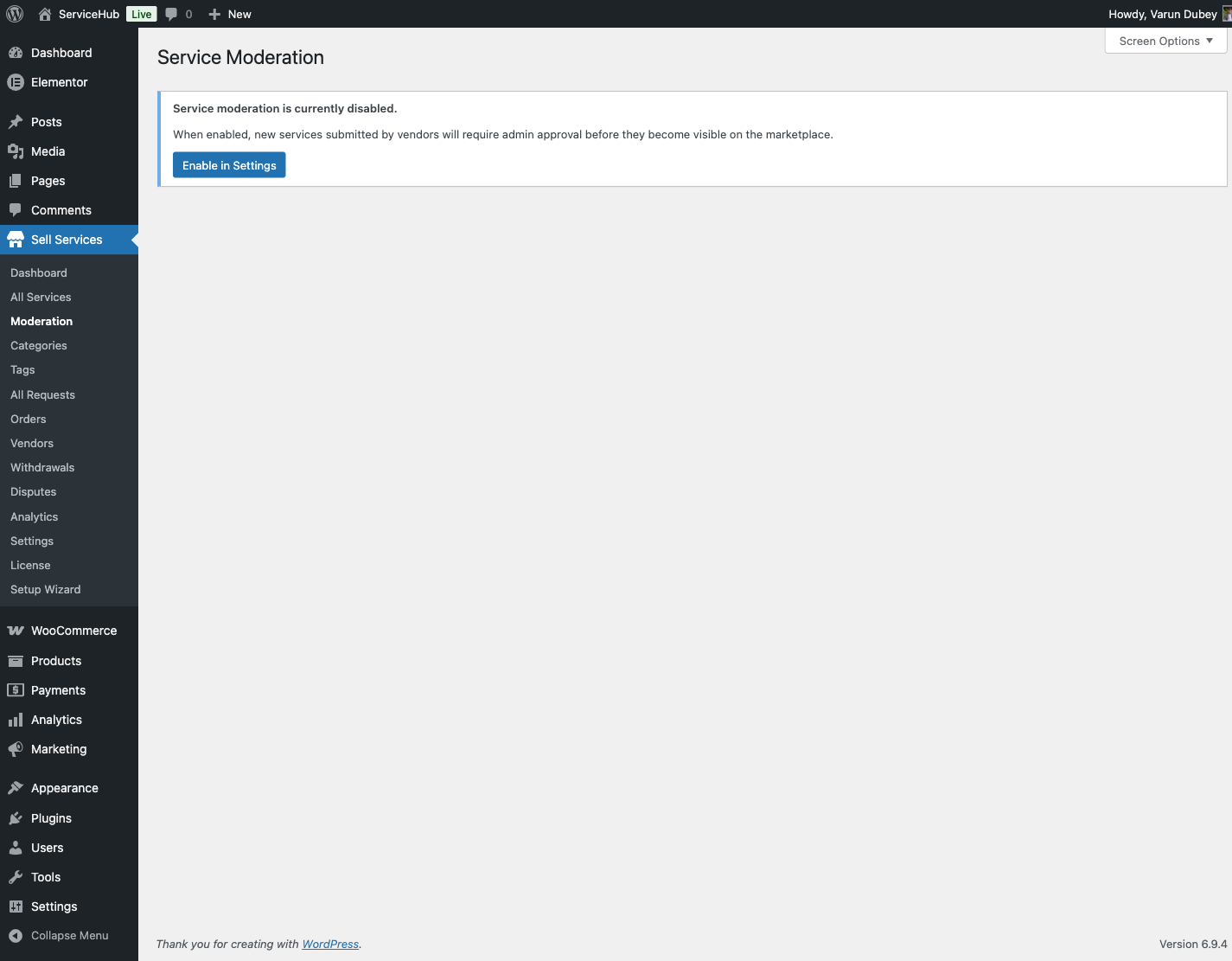 Service Moderation Queue