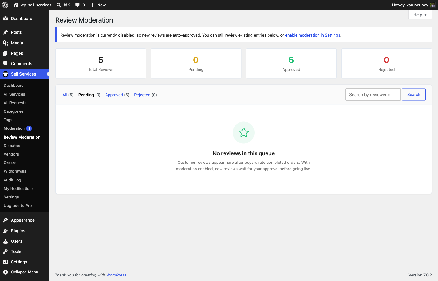 The review moderation queue