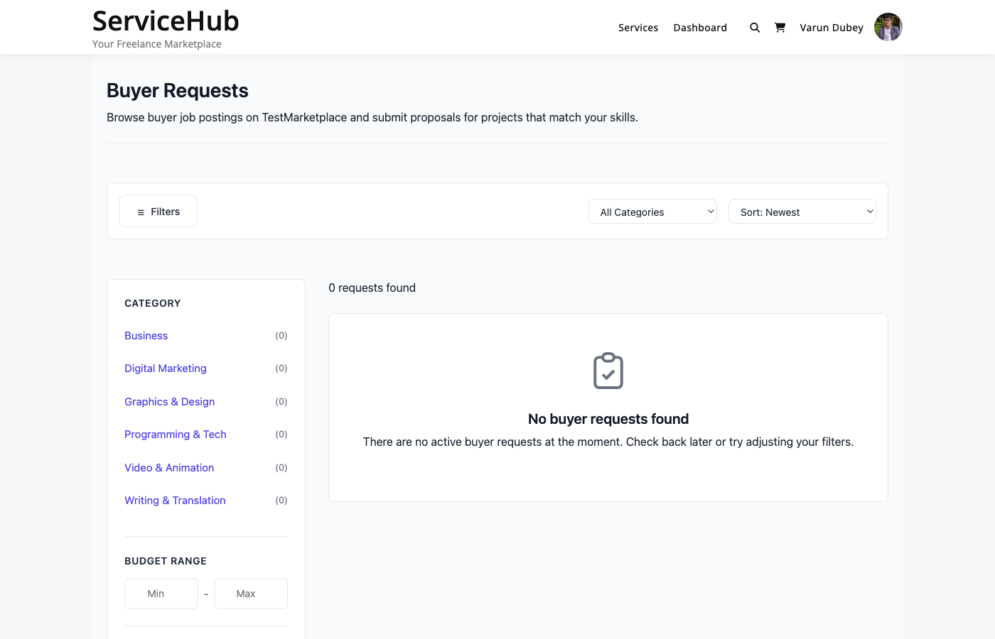 Buyer requests listing with vendor proposals