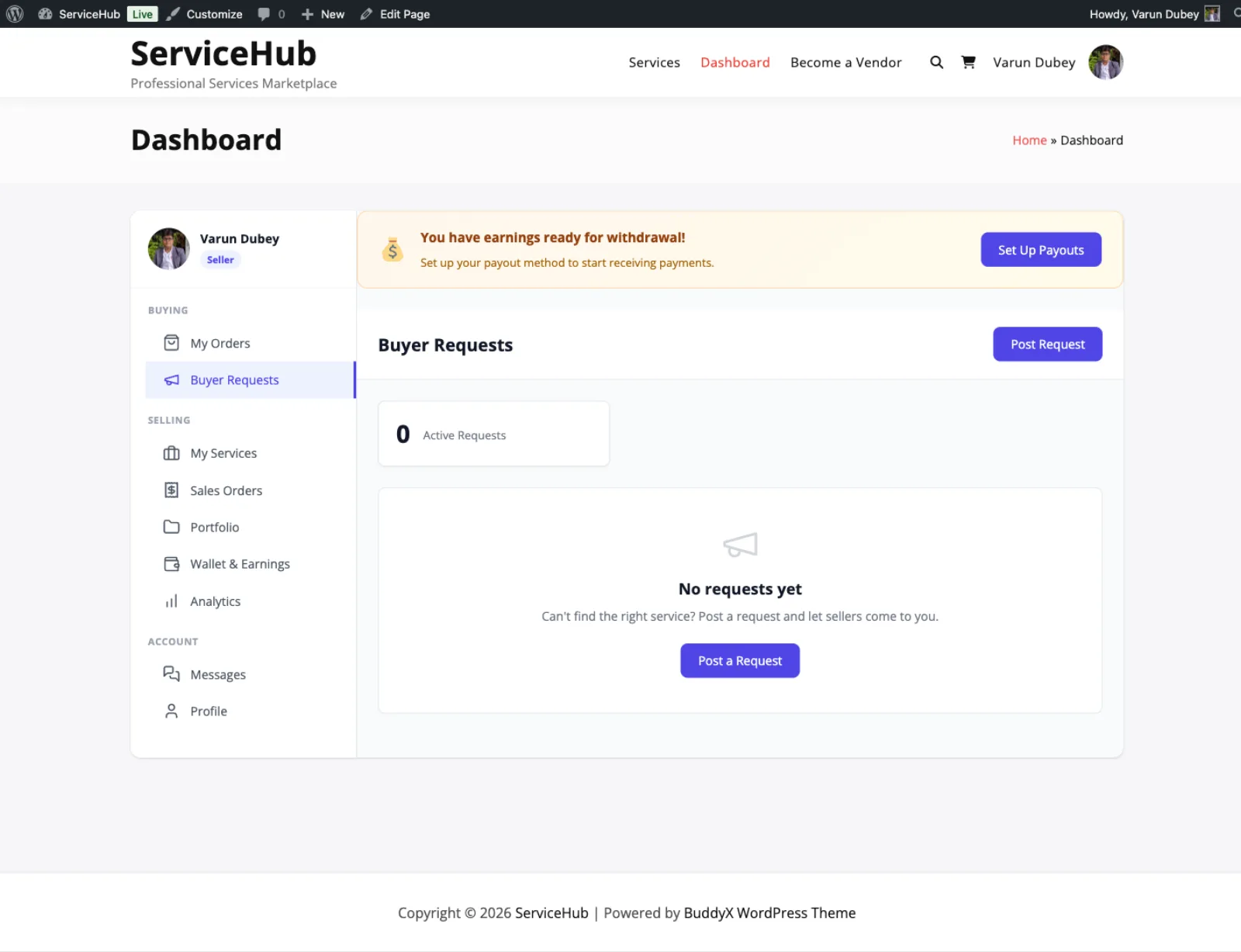 Buyer's request management