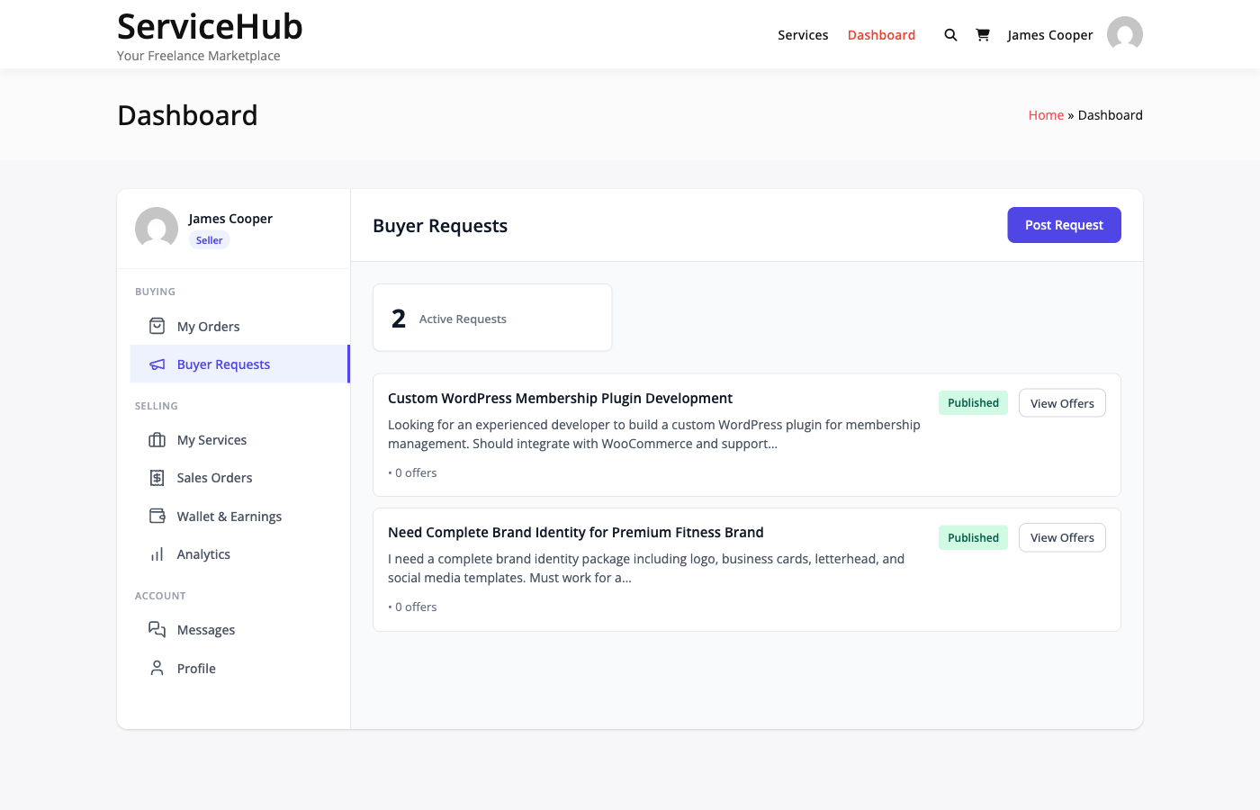 My requests with proposal count