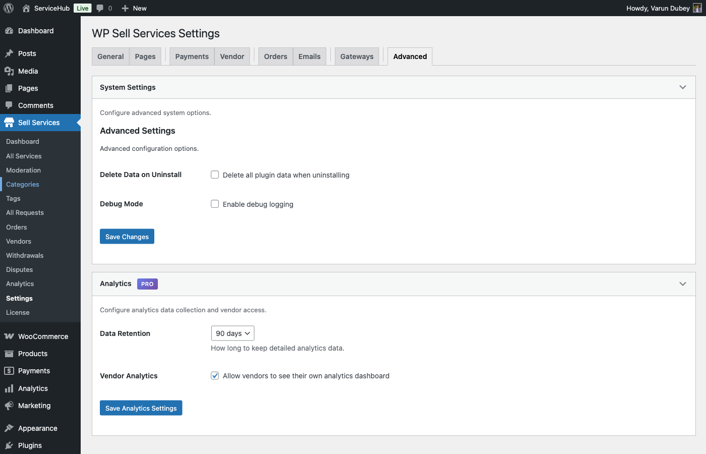 Advanced Settings Tab