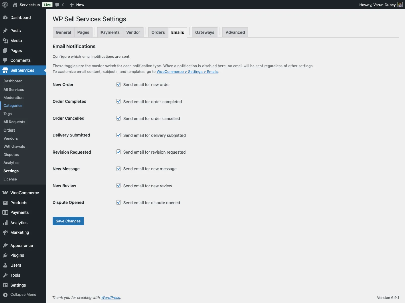 Full email settings