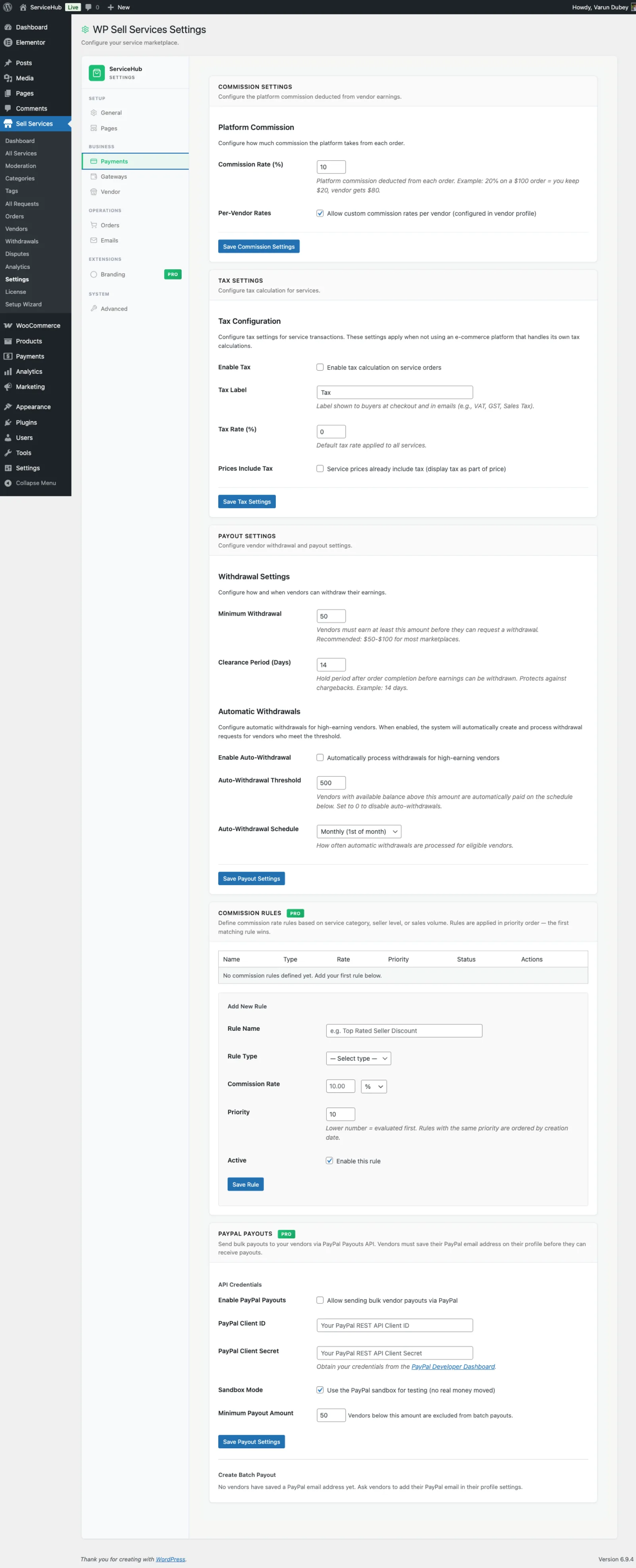 Payment Settings