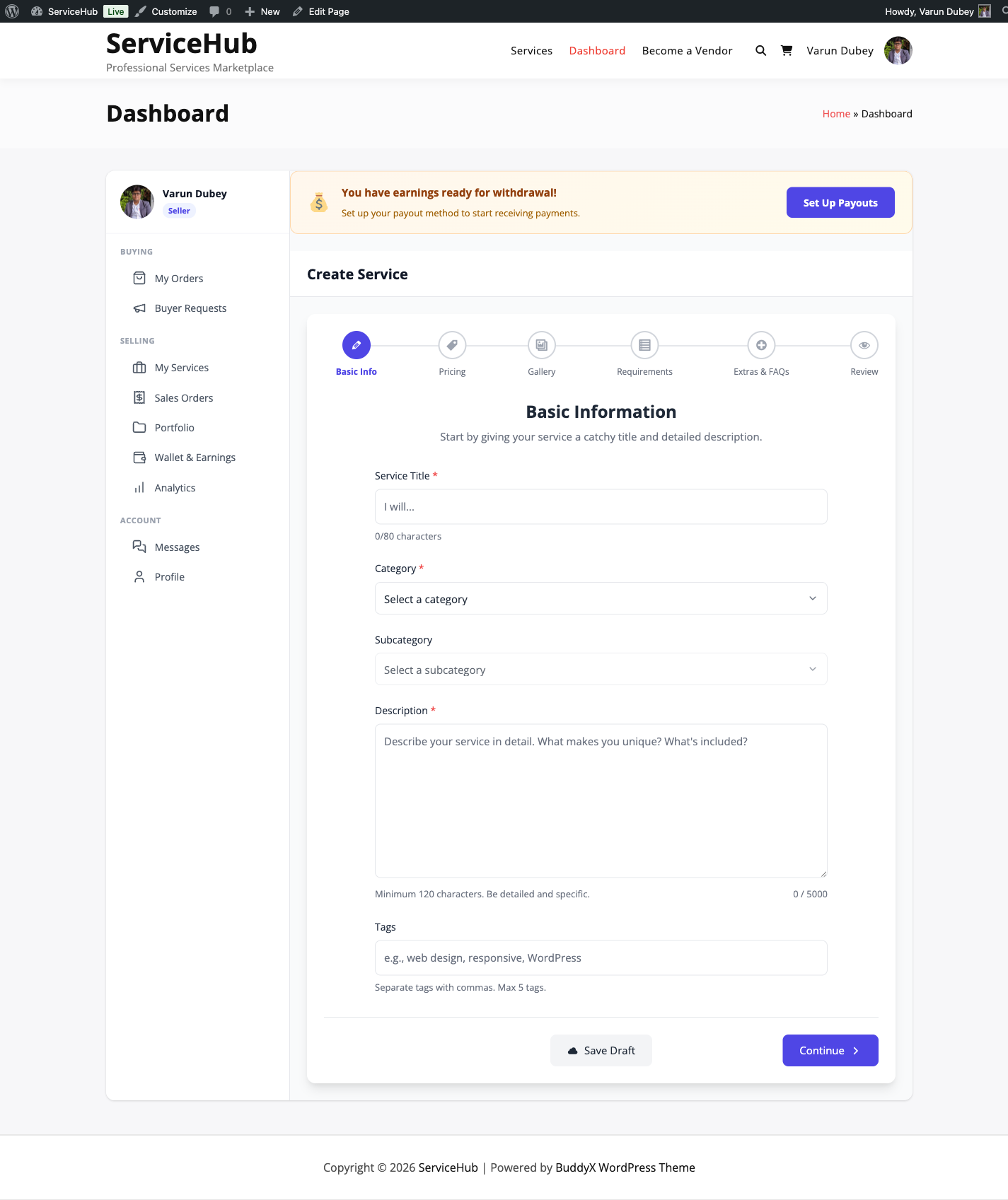 Service Creation Wizard