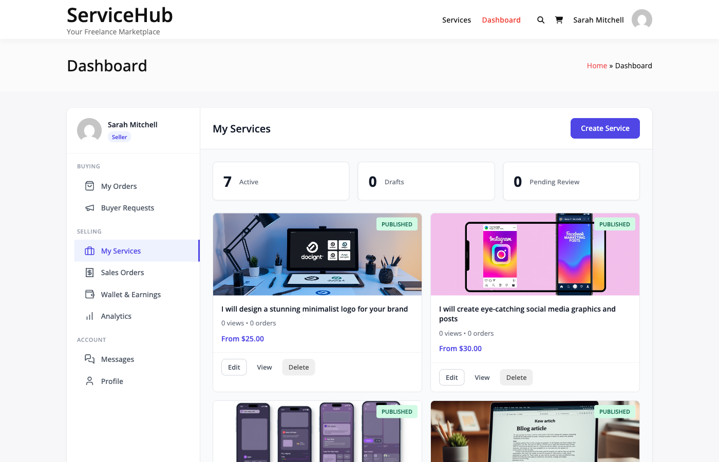 Service management interface