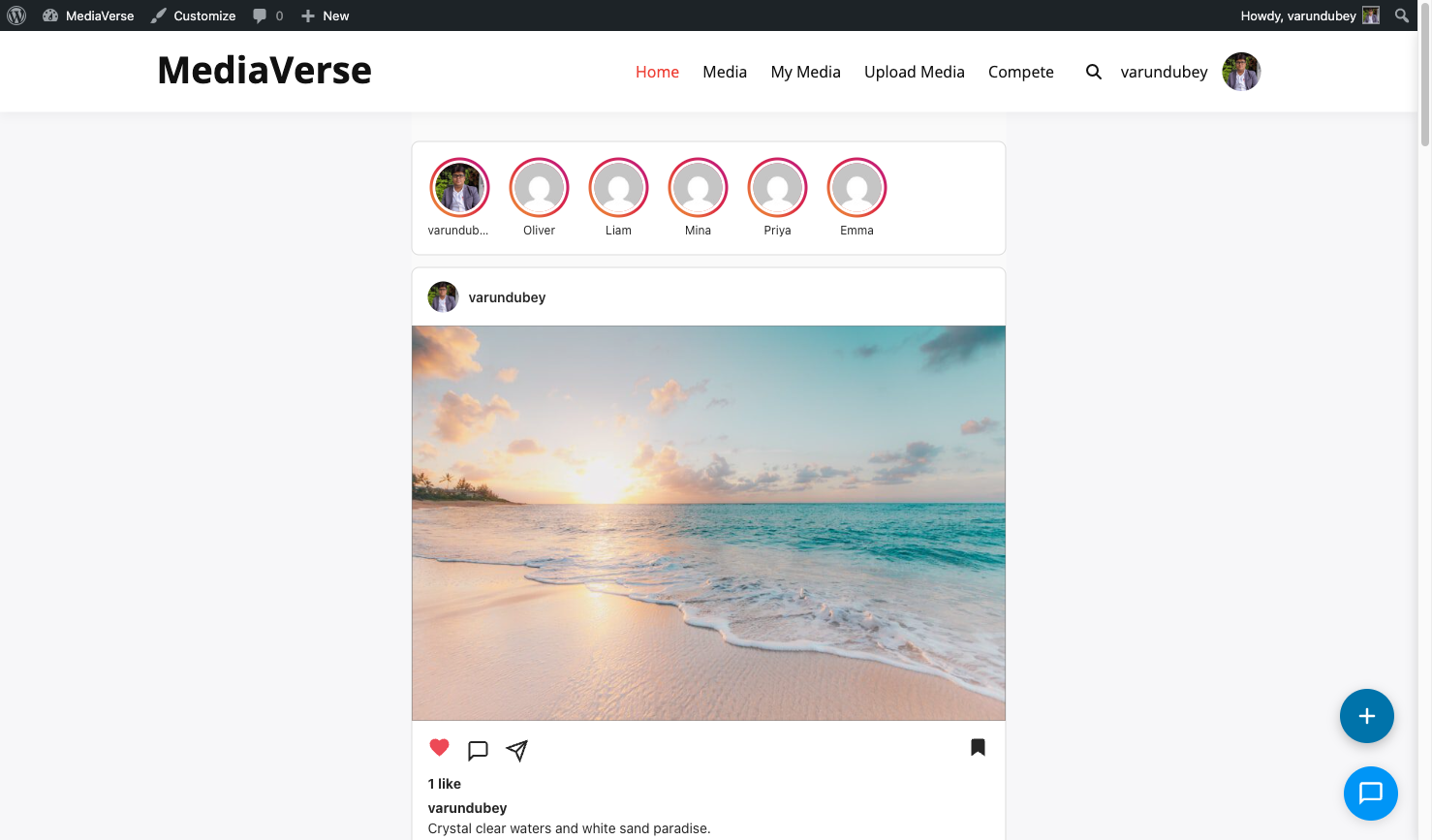 Instagram-style feed layout